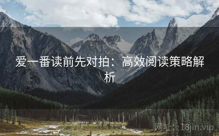 爱一番读前先对拍：高效阅读策略解析